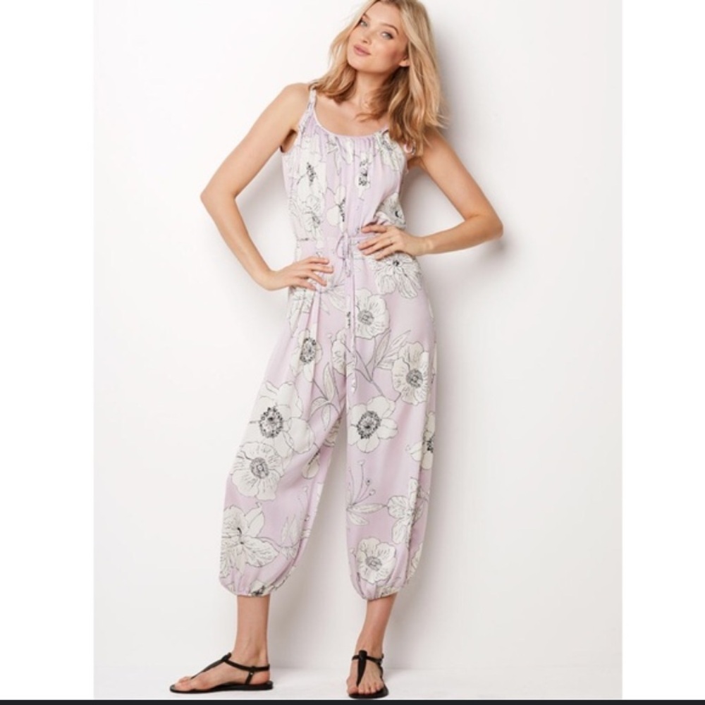 Victoria's Secret Satin Floral Jumpsuit Pajama
